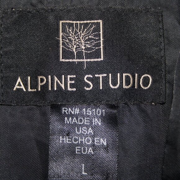 Alpine Studio Sz L Collared Pockets Faux Fur Lined Modarylic Polyester Jacket - Picture 13 of 16